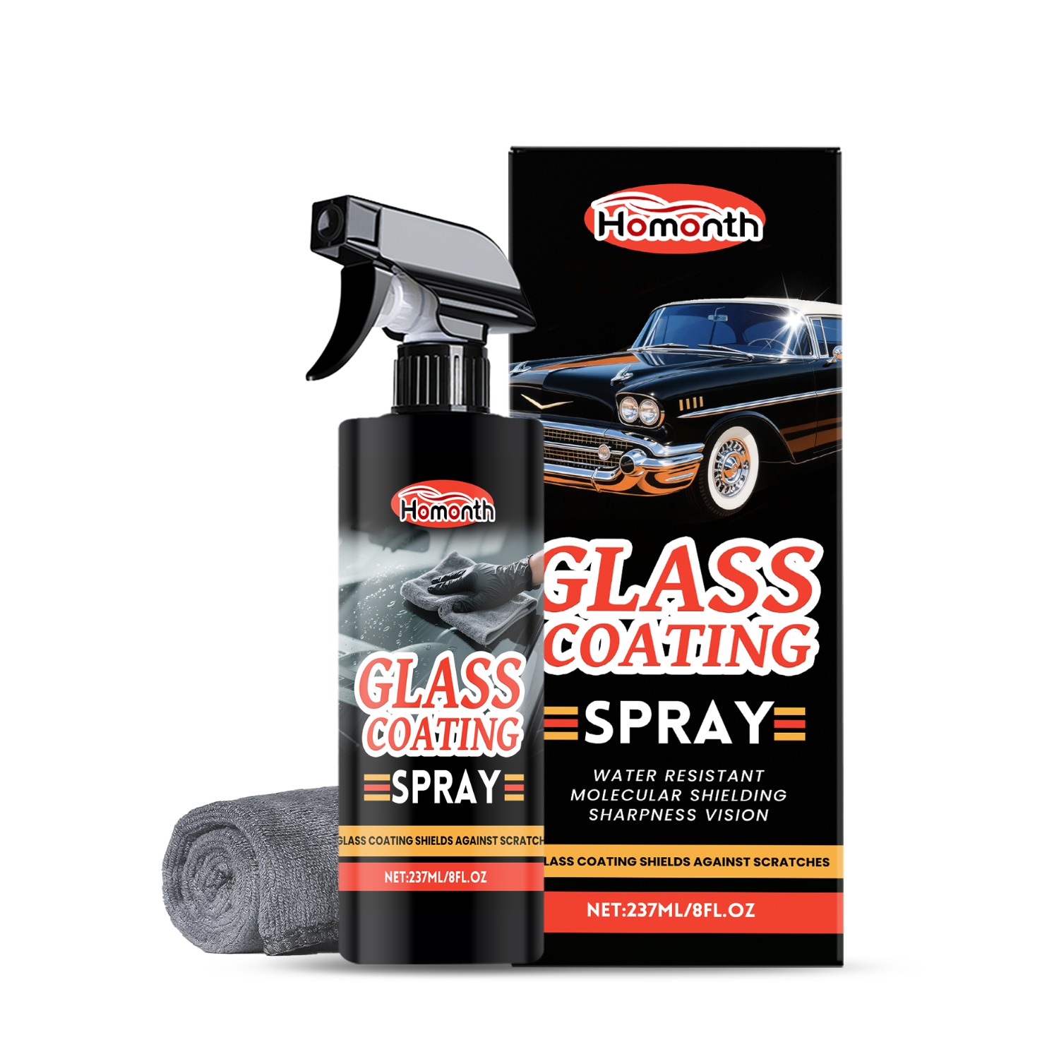 Glass Cleaner Streak - Car Glass Cleaner & Anti-Fog Spray,