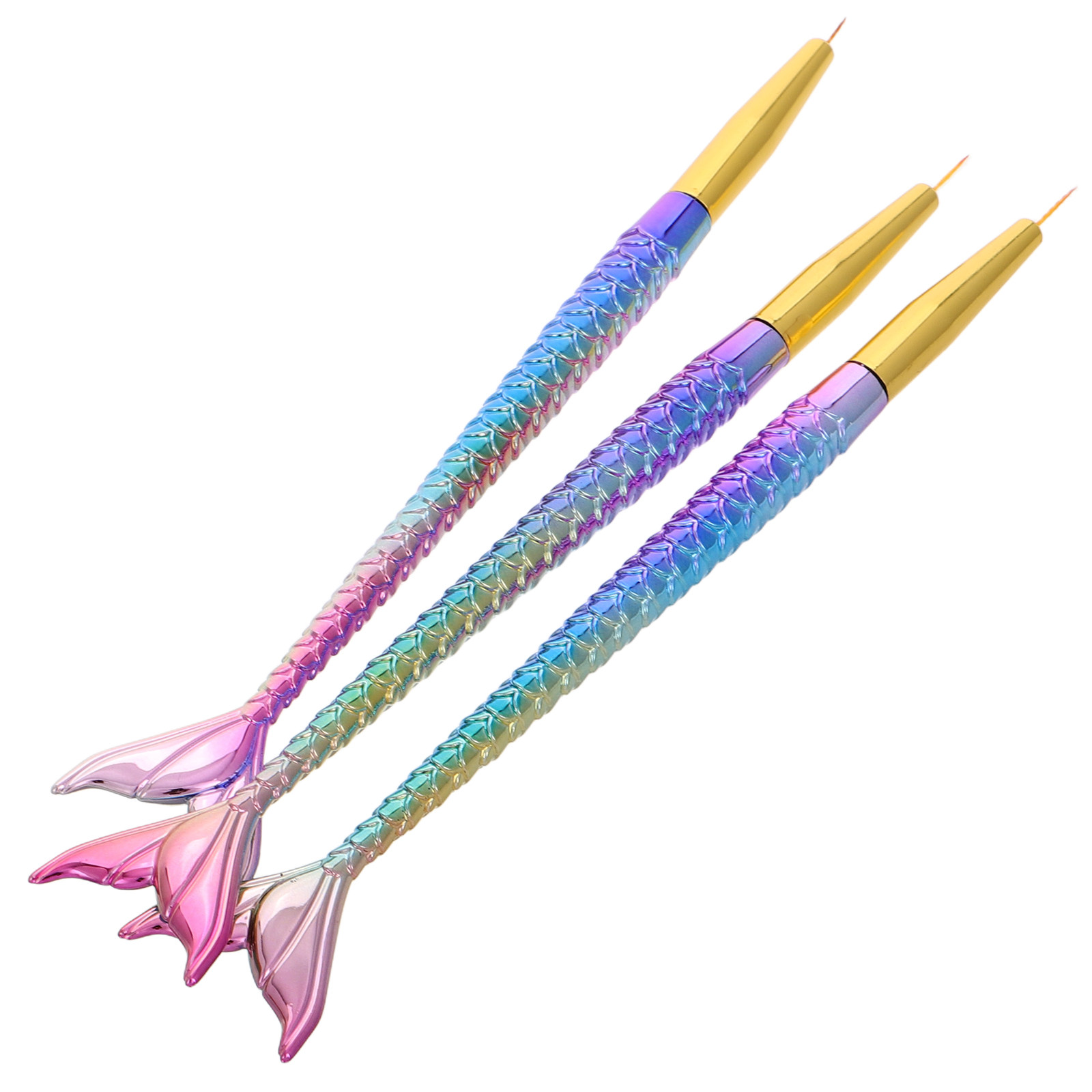 3Pcs Mermaid Tail Nail Art Lin - مراجعة Detailing Brush Set وسعره