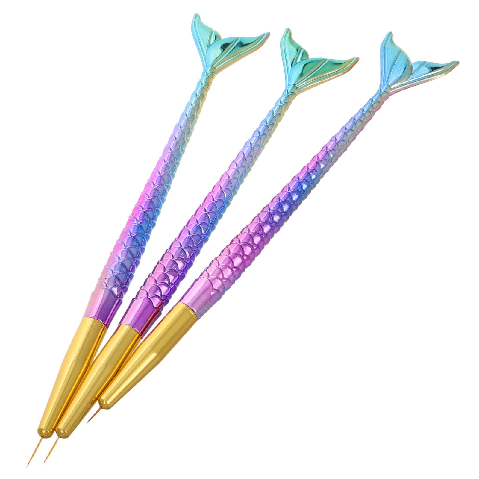 3Pcs Mermaid Tail Nail Art Lin - مراجعة Detailing Brush Set وسعره