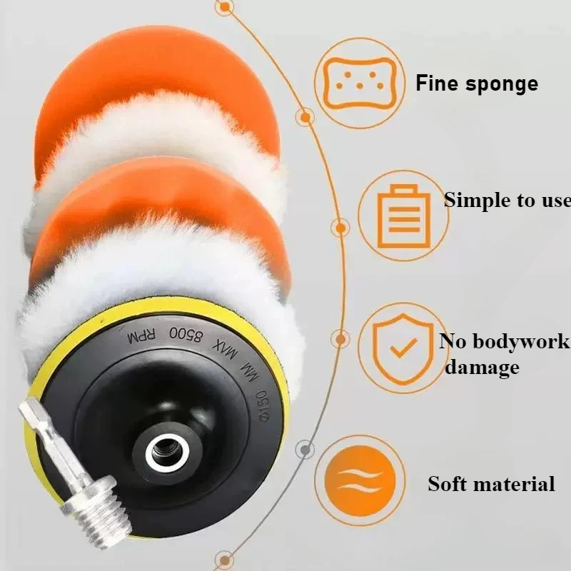 6pcs/8pcs/set Car Polishing Sp - مراجعة Polish Pad Set Buffer وسعره