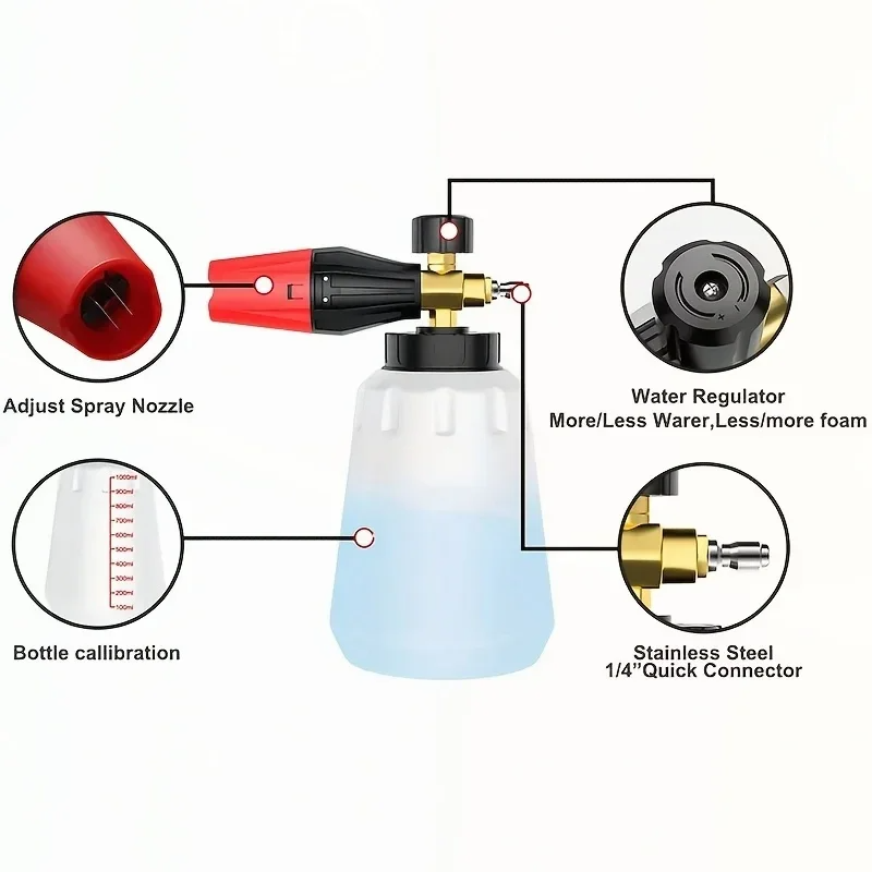 High Pressure PA Foam Cannon   - مراجعة Pressure Washer Foam Gun وسعره