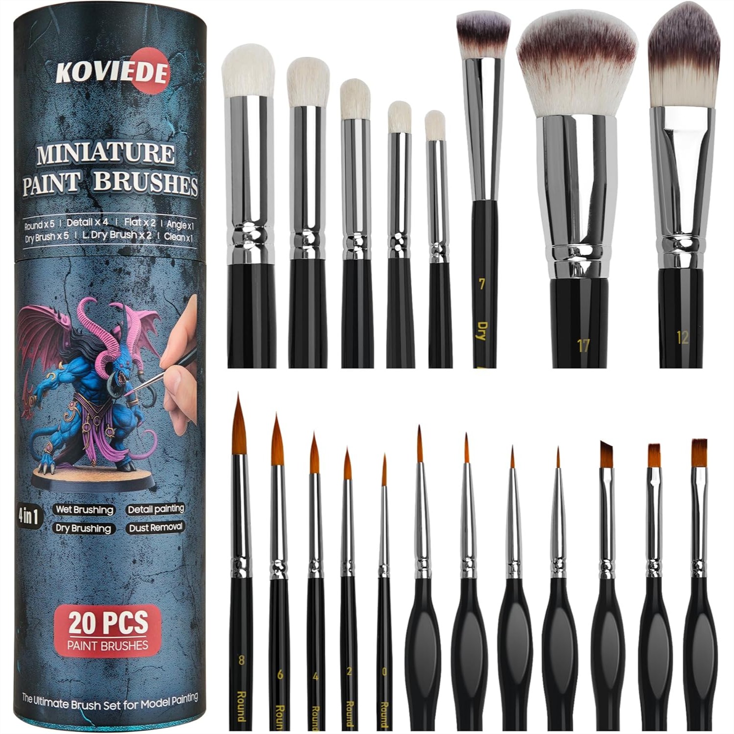 20Pcs Miniature Paint Brushes  - مراجعة Detailing Brush Set وسعره