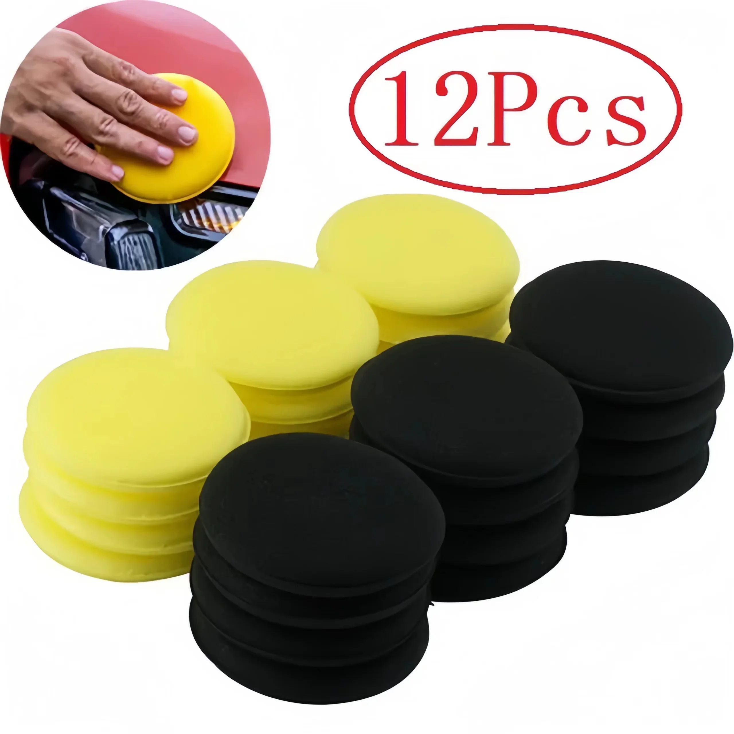 12Pcs Round Car Waxing Polish  - مراجعة Wax Applicator Pad وسعره