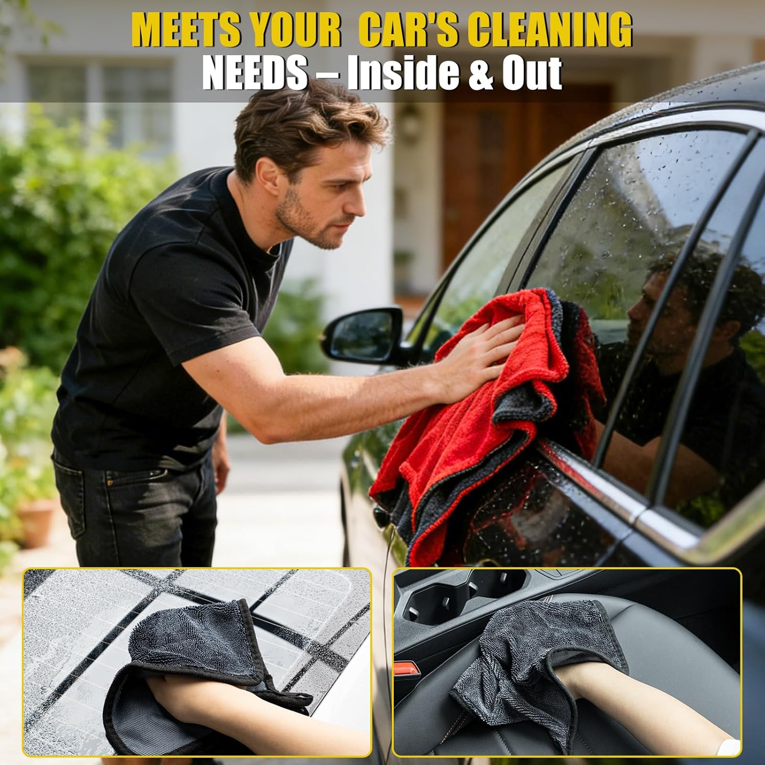 3-Pack Car Drying Towel Microf - مراجعة Microfiber Towel Detailing وسعره