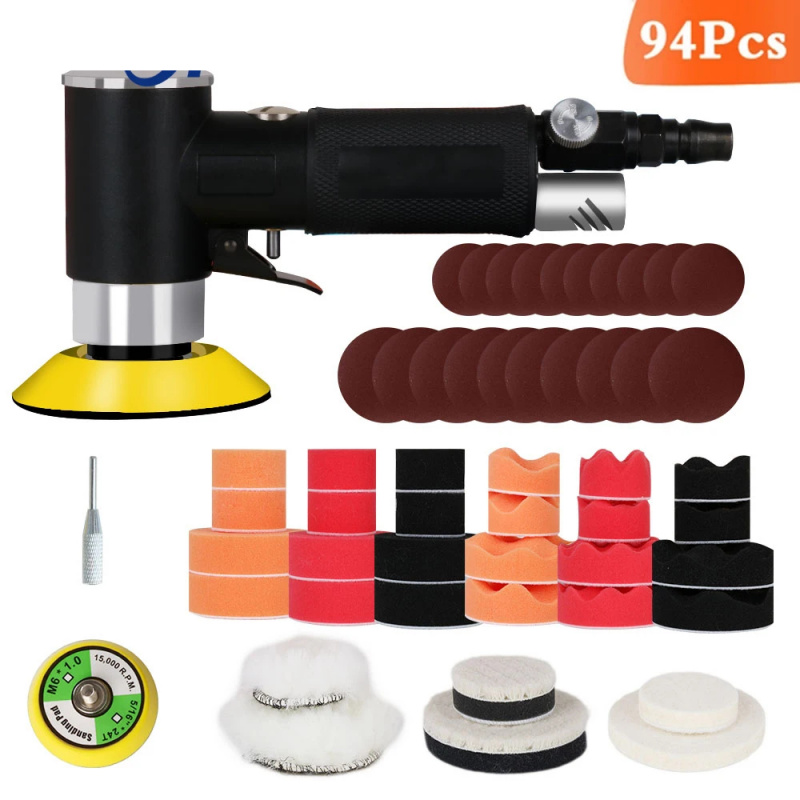 Air Sander Mini Pneumatic Grin - مراجعة Polish Pad Set Buffer وسعره