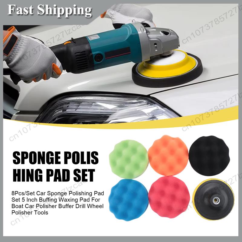-A99Z 8Pcs/Set Car Sponge Poli - مراجعة Polish Pad Set Buffer وسعره