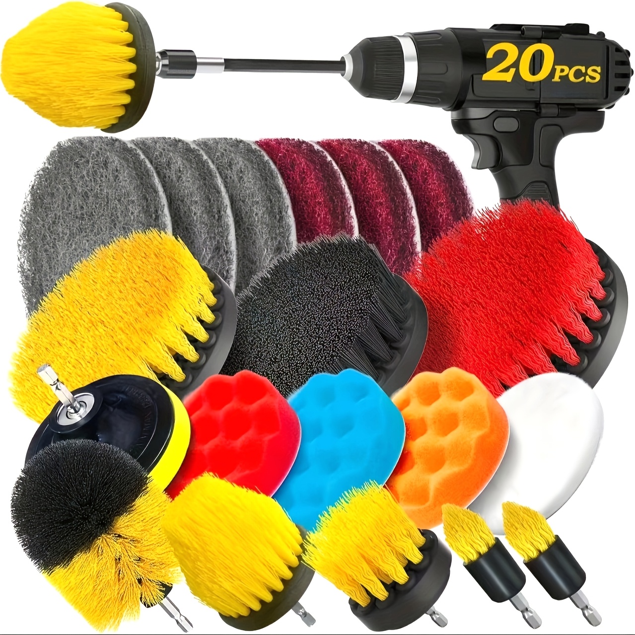20Pack Drill Brush Attachments - مراجعة Car Cleaning Brush وسعره
