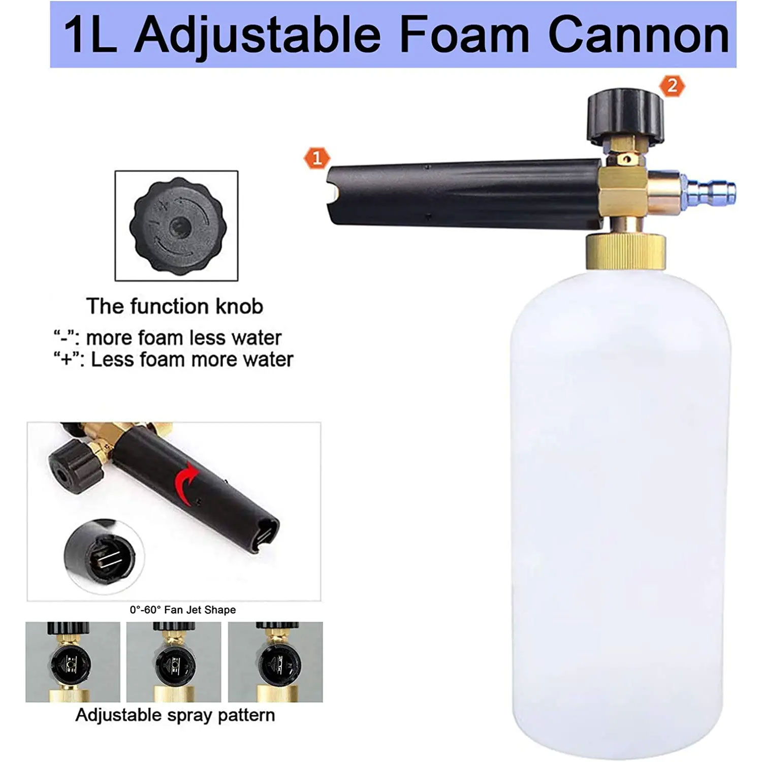 Snow Foam Cannon with 1/4 Inch - مراجعة Pressure Washer Foam Gun وسعره