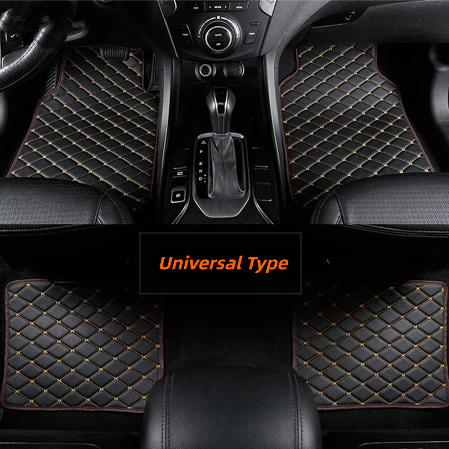 4pcs PU Leather Black Car Floo - مراجعة Leather Cleaner Interior وسعره