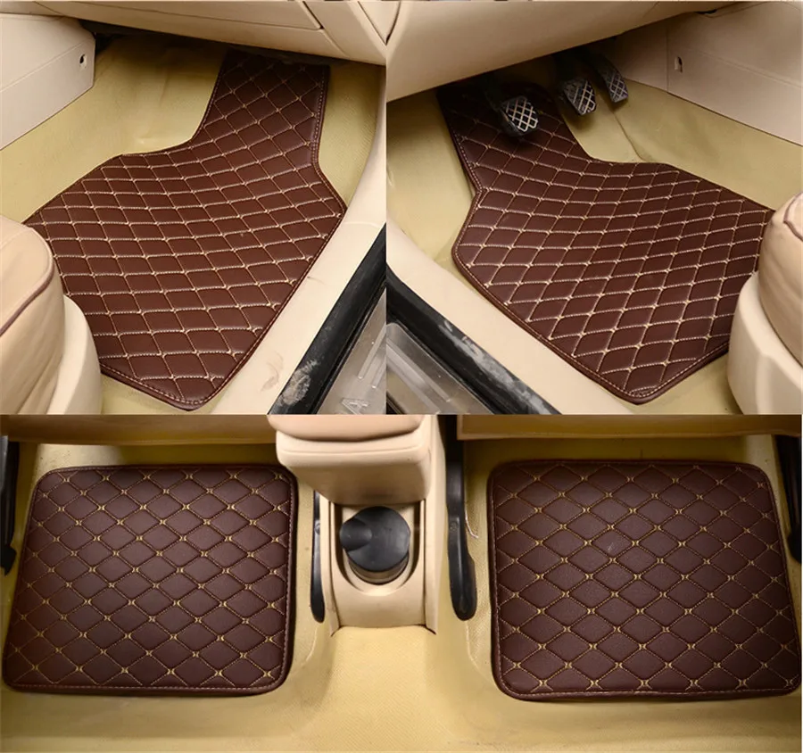 4pcs PU Leather Black Car Floo - مراجعة Leather Cleaner Interior وسعره