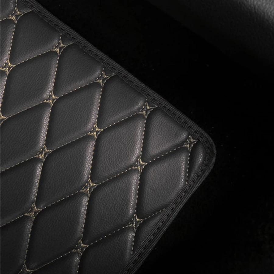 4pcs PU Leather Black Car Floo - مراجعة Leather Cleaner Interior وسعره