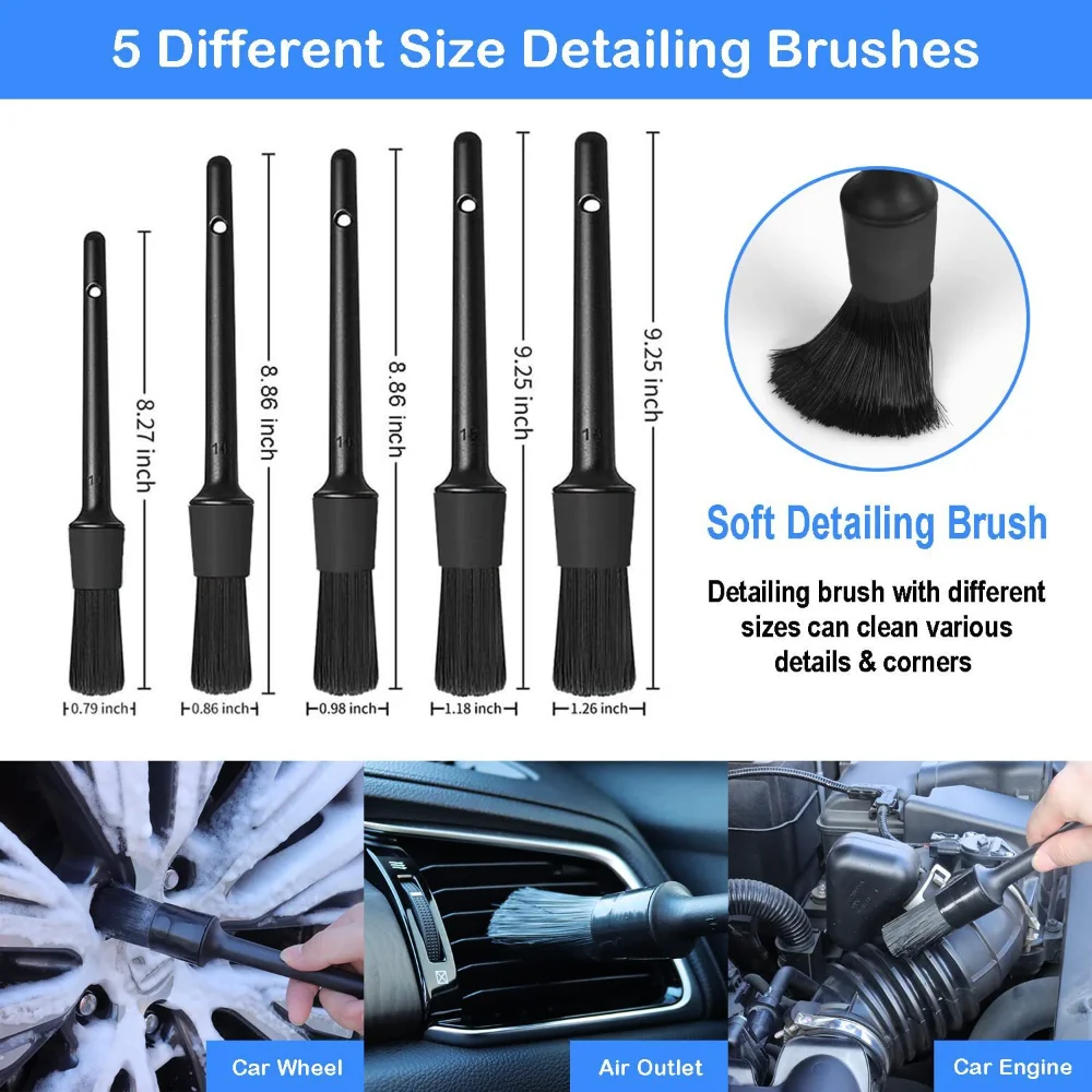 Car Wash Brush Set Detailing B - مراجعة Dirt Brush Interior وسعره